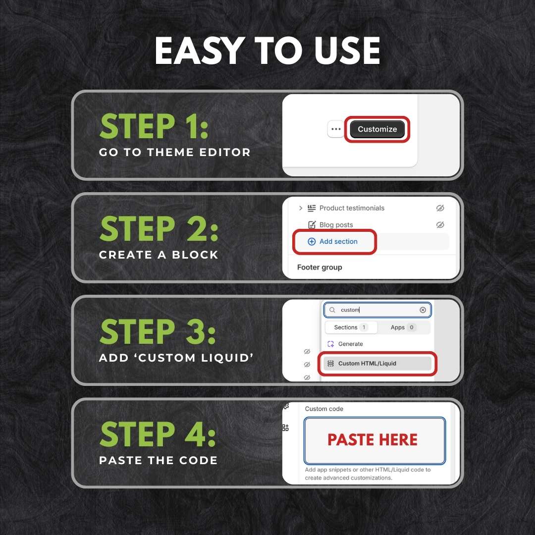 150+ Shopify Custom Liquid Codes | Section Store