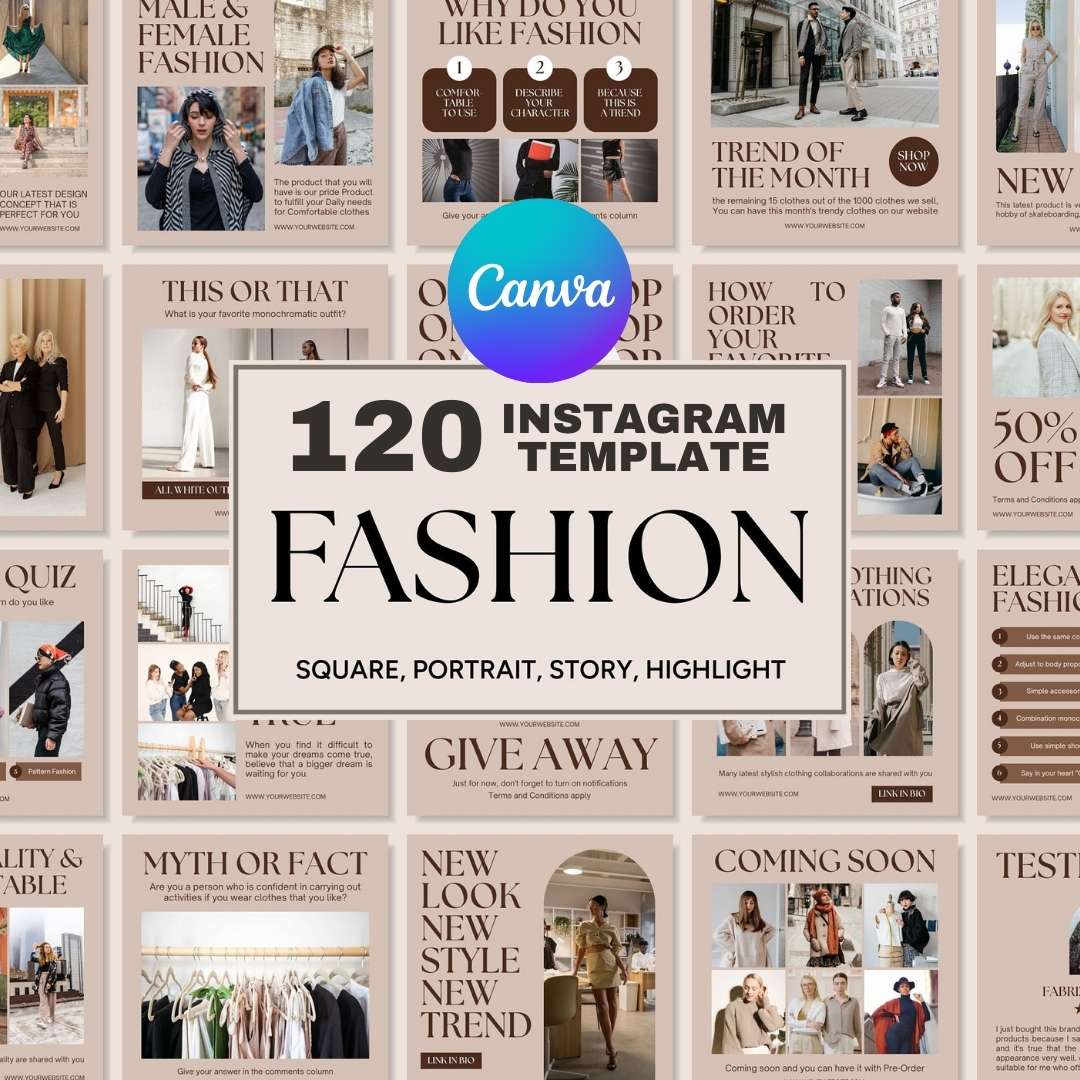 120 Fashion Brown Instagram Post - Social Media Canva Template