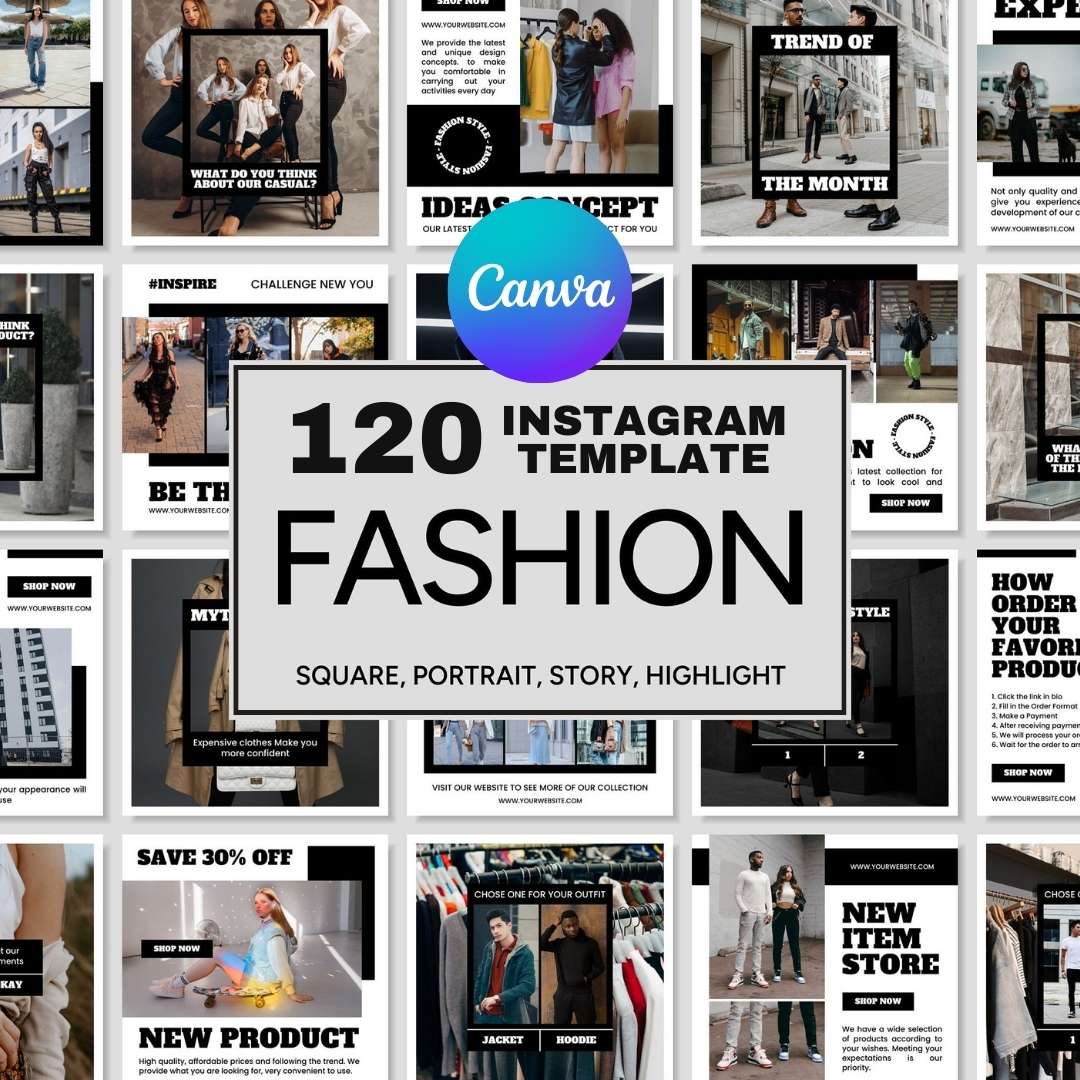 120 Fashion White Instagram Post - Social Media Canva Template