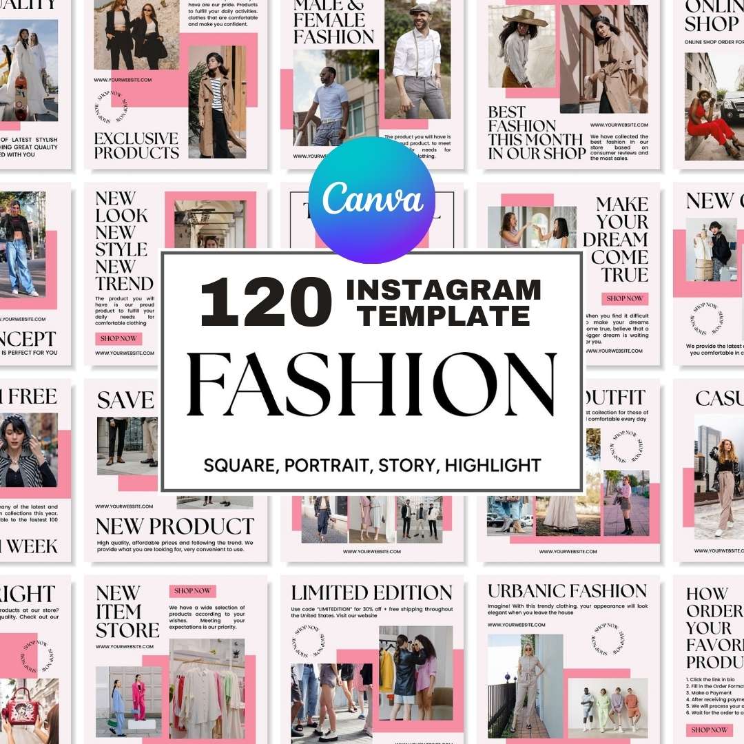 120 Fashion Pink Instagram Post - Social Media Canva Template