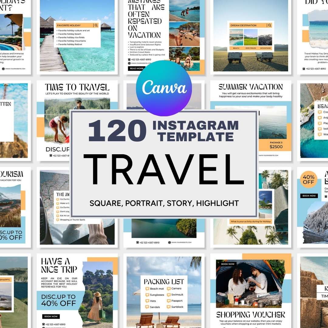 120 Tour Agency Instagram Post – Social Media Canva Template