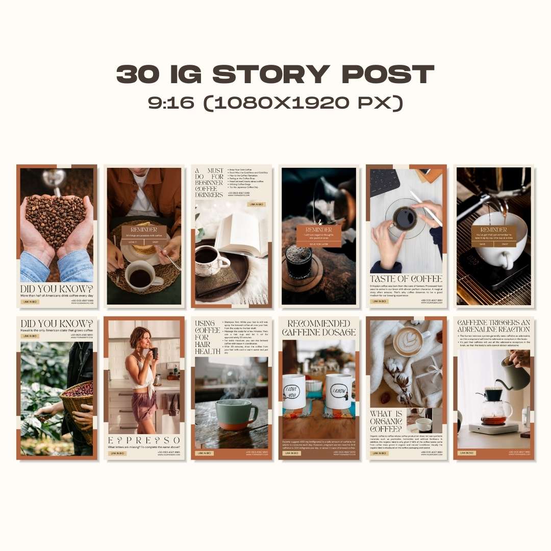 120 Coffee Light Brown Instagram Post - Social Media Canva Template