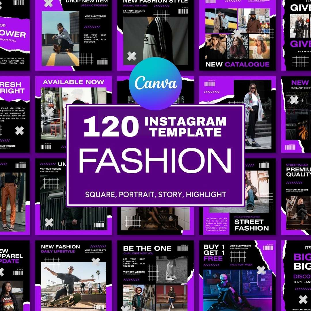 120 Fashion Purple Instagram Post - Social Media Canva Template