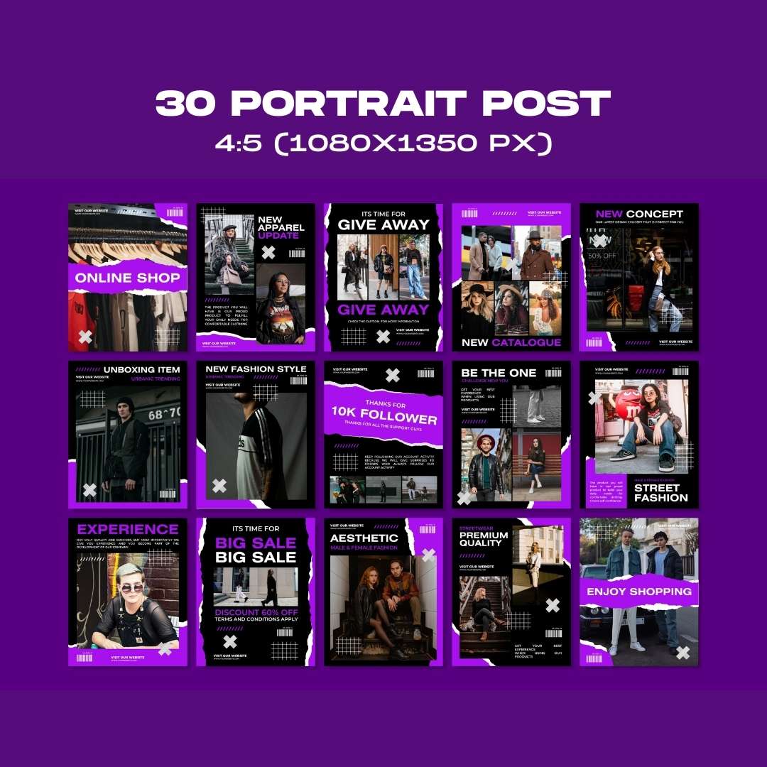 120 Fashion Purple Instagram Post - Social Media Canva Template