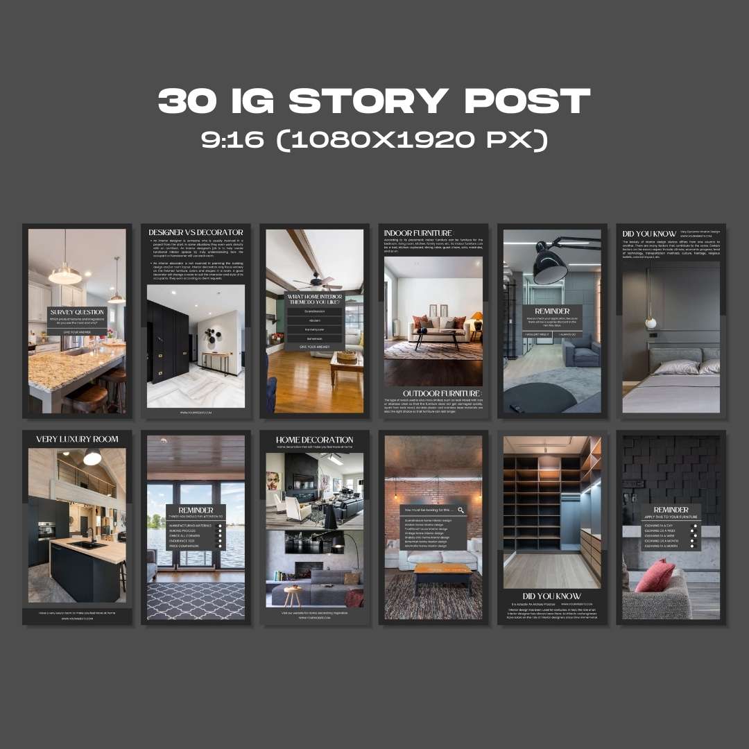 120 Interior Black Instagram Post - Social Media Canva Template