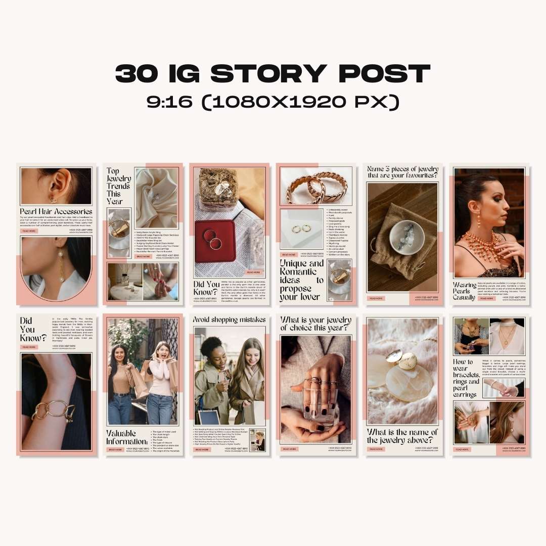 120 Jewelry Soft Pink Instagram Post - Social Media Canva Template