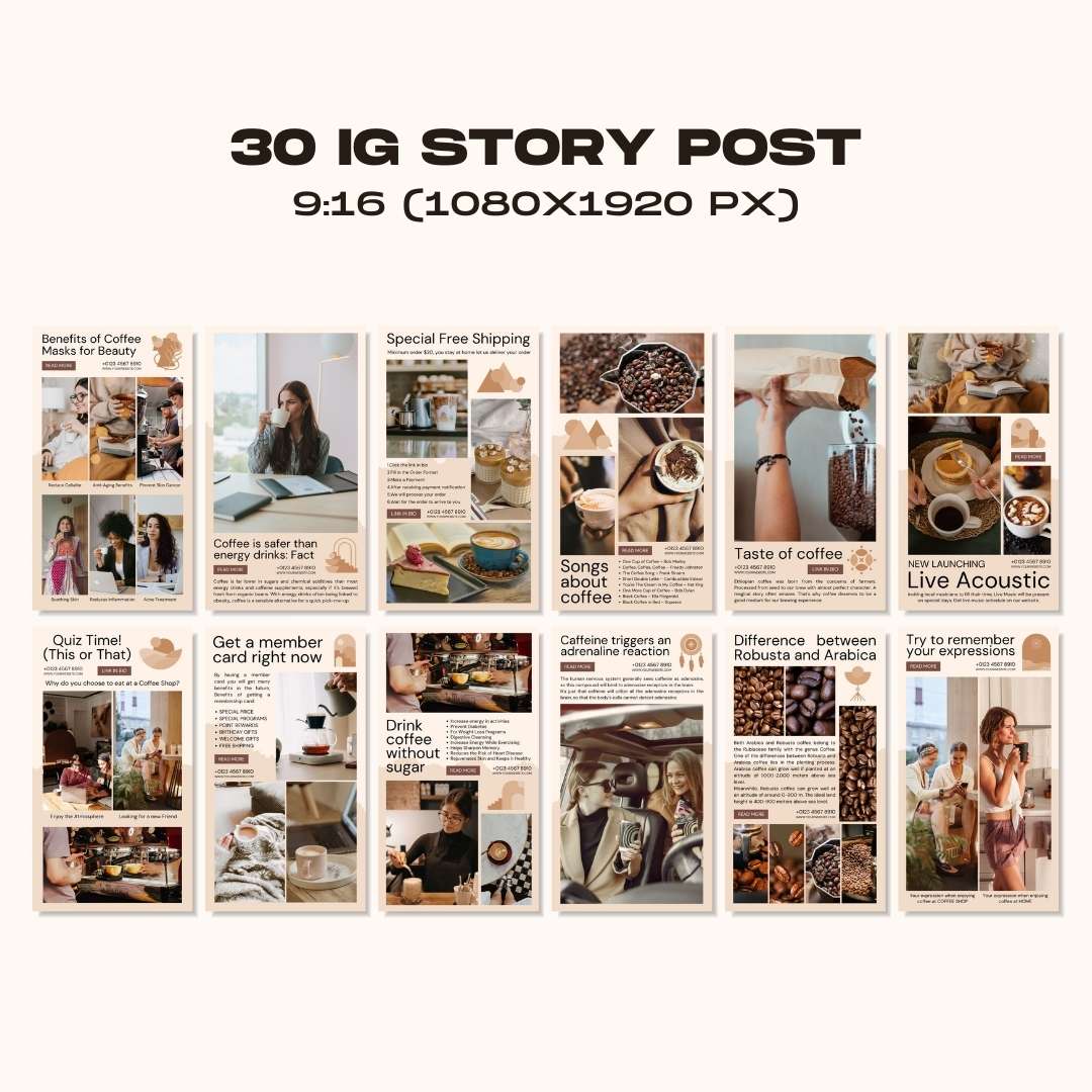 120 Coffee Beige Instagram Post - Social Media Canva Template