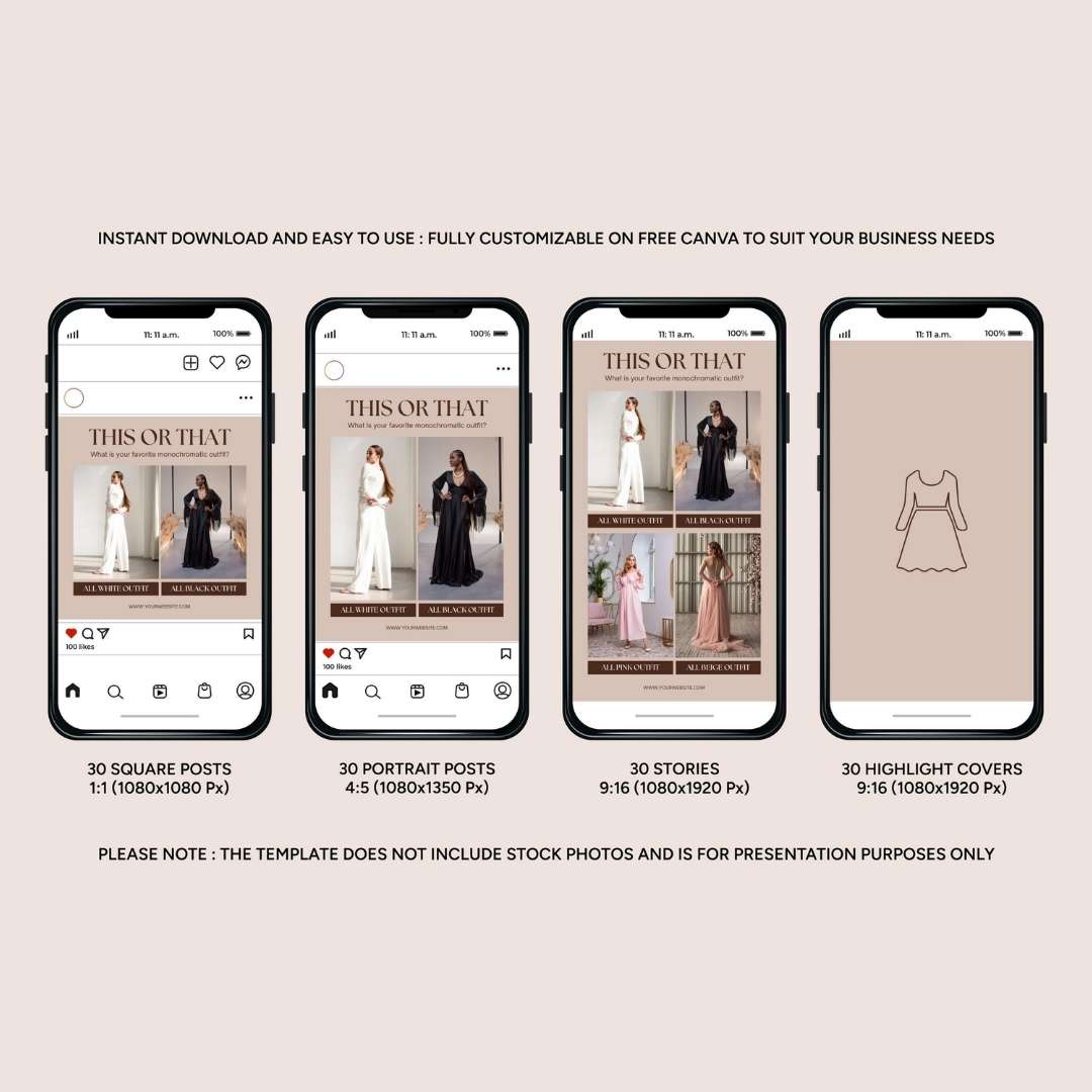 120 Fashion Brown Instagram Post - Social Media Canva Template