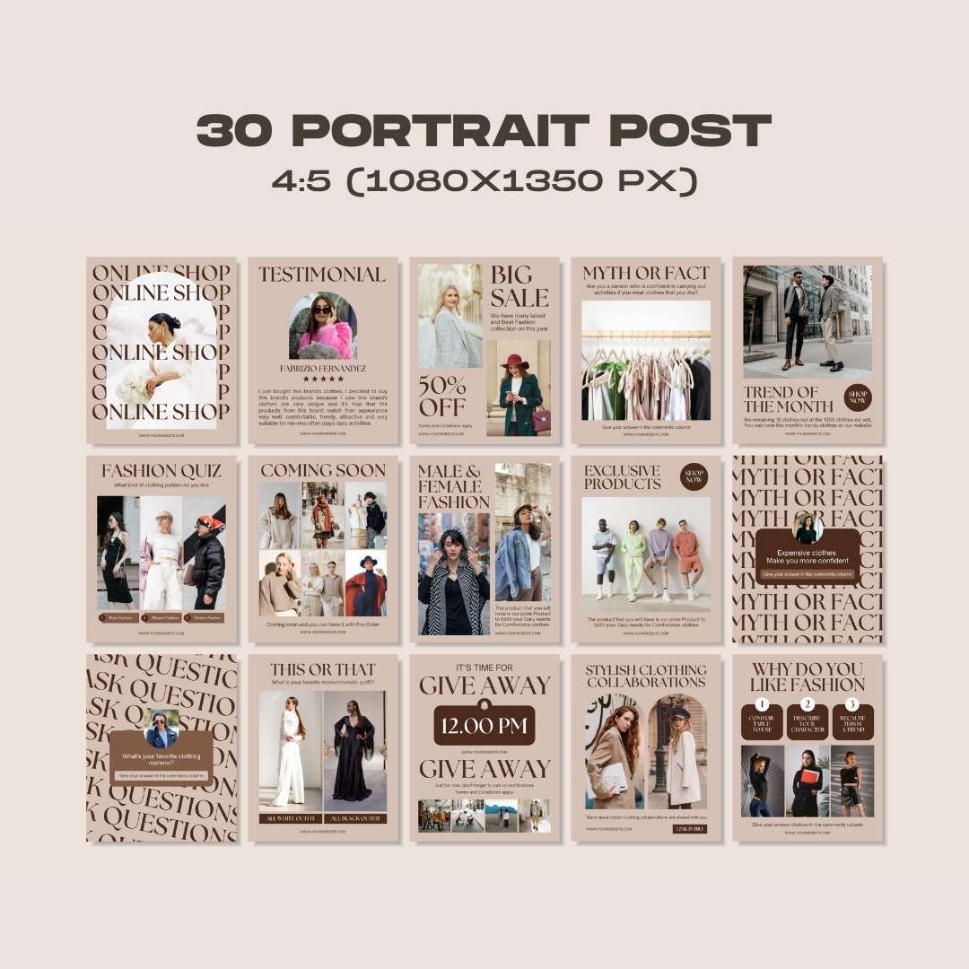 120 Fashion Brown Instagram Post - Social Media Canva Template