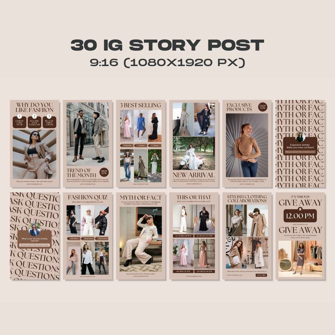 120 Fashion Brown Instagram Post - Social Media Canva Template