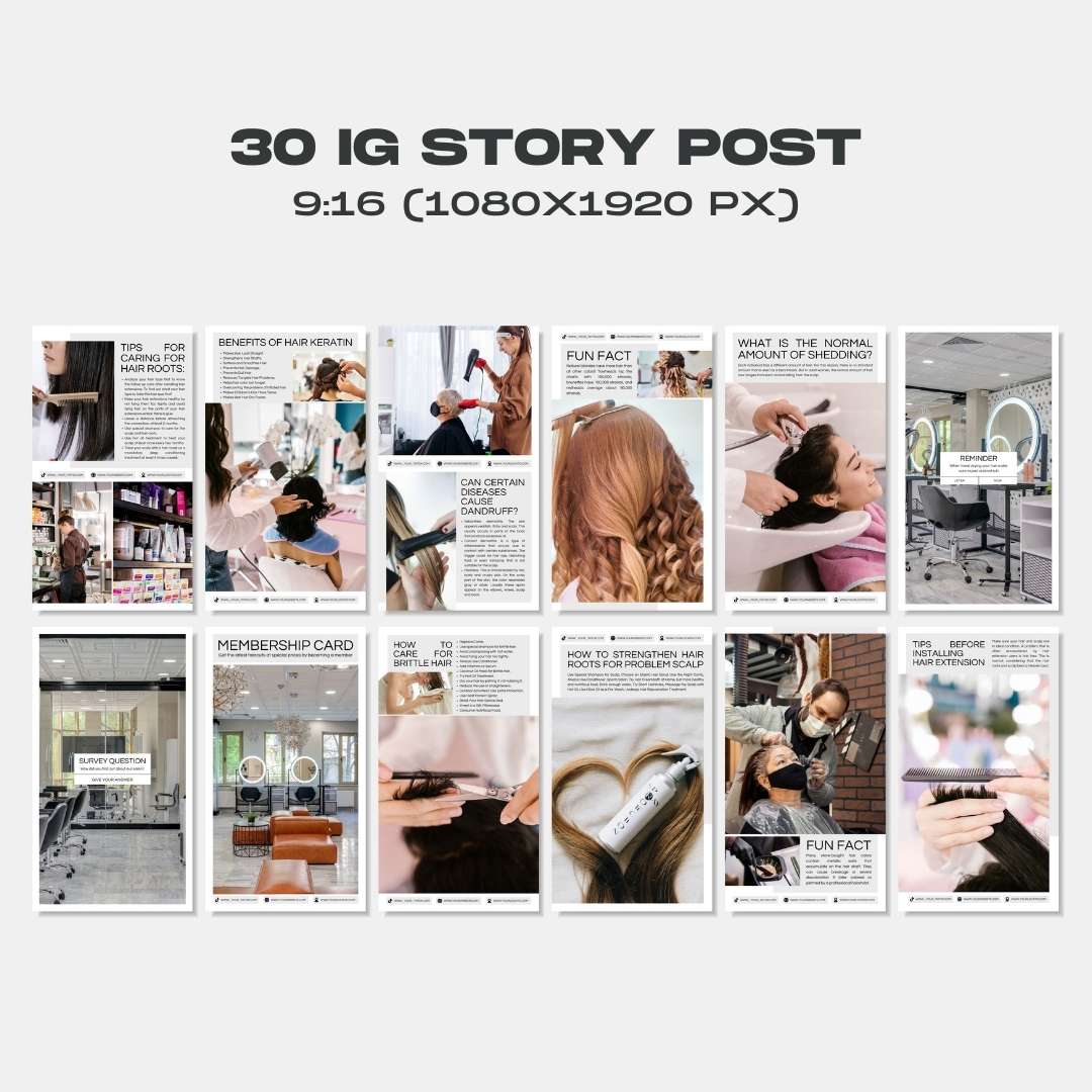 120 Hairstylish White Instagram Post - Social Media Canva Template