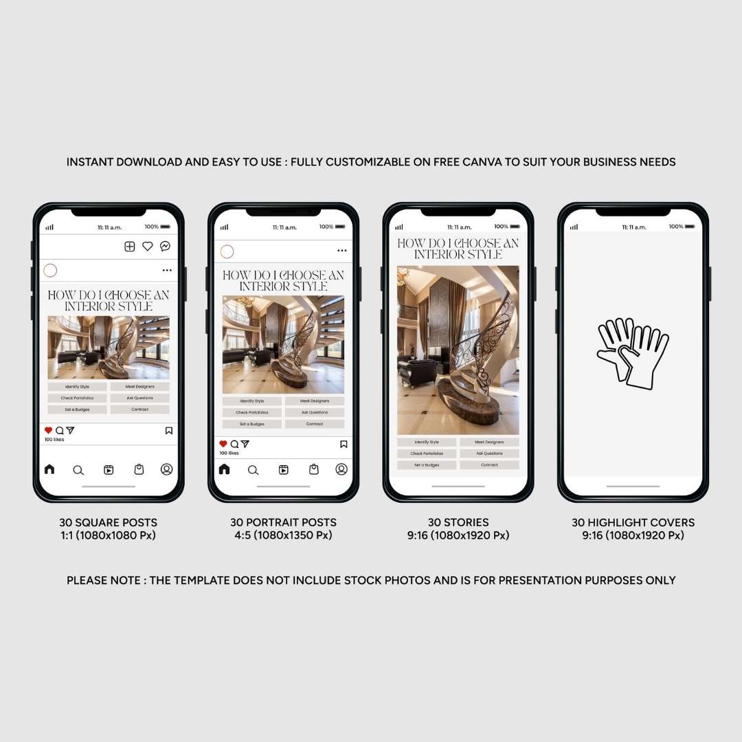 120 Interior White Instagram Post - Social Media Canva Template