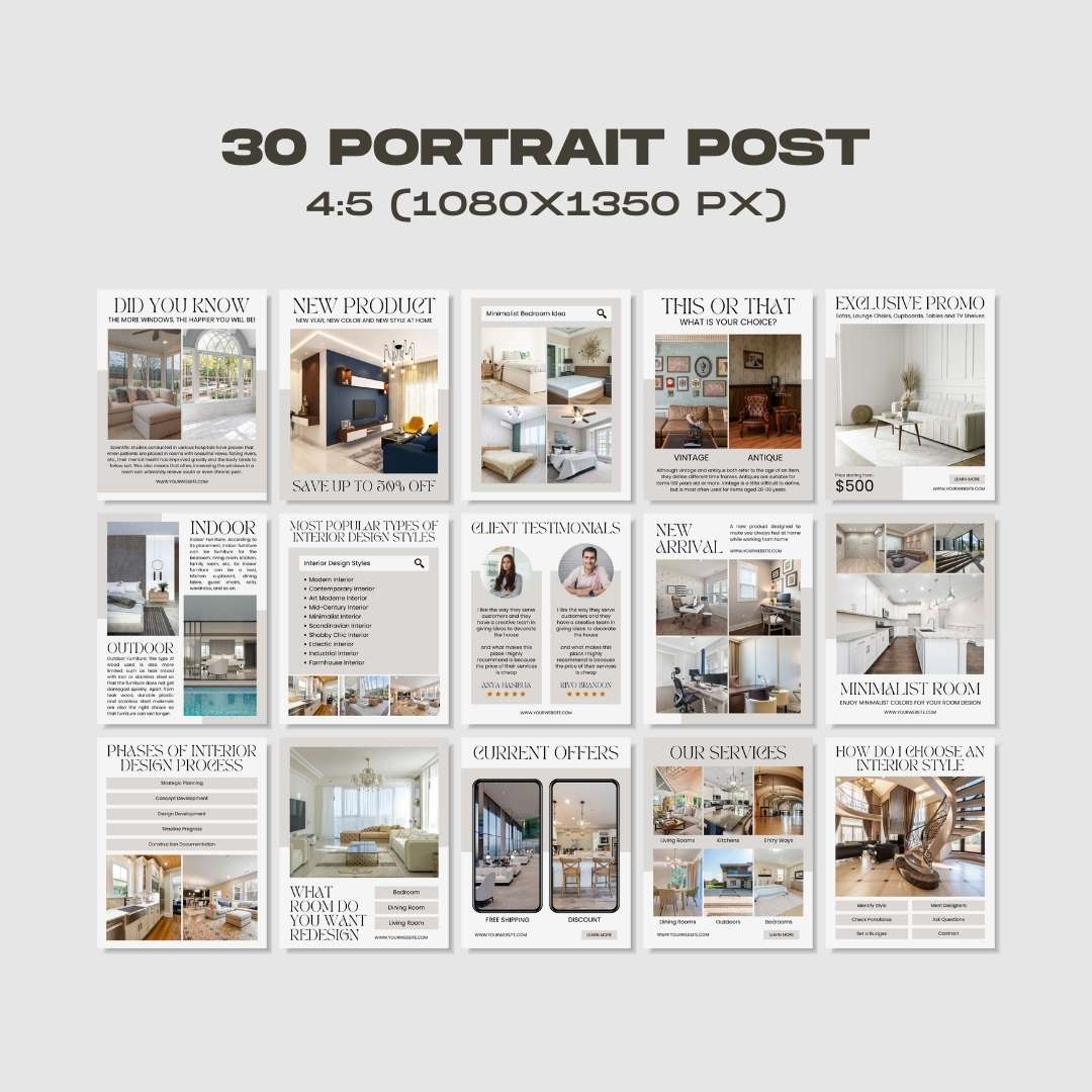 120 Interior White Instagram Post - Social Media Canva Template