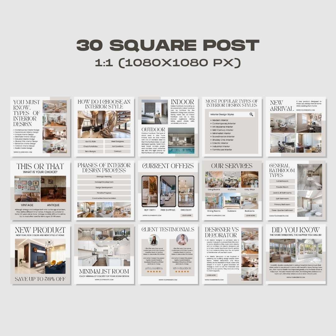 120 Interior White Instagram Post - Social Media Canva Template