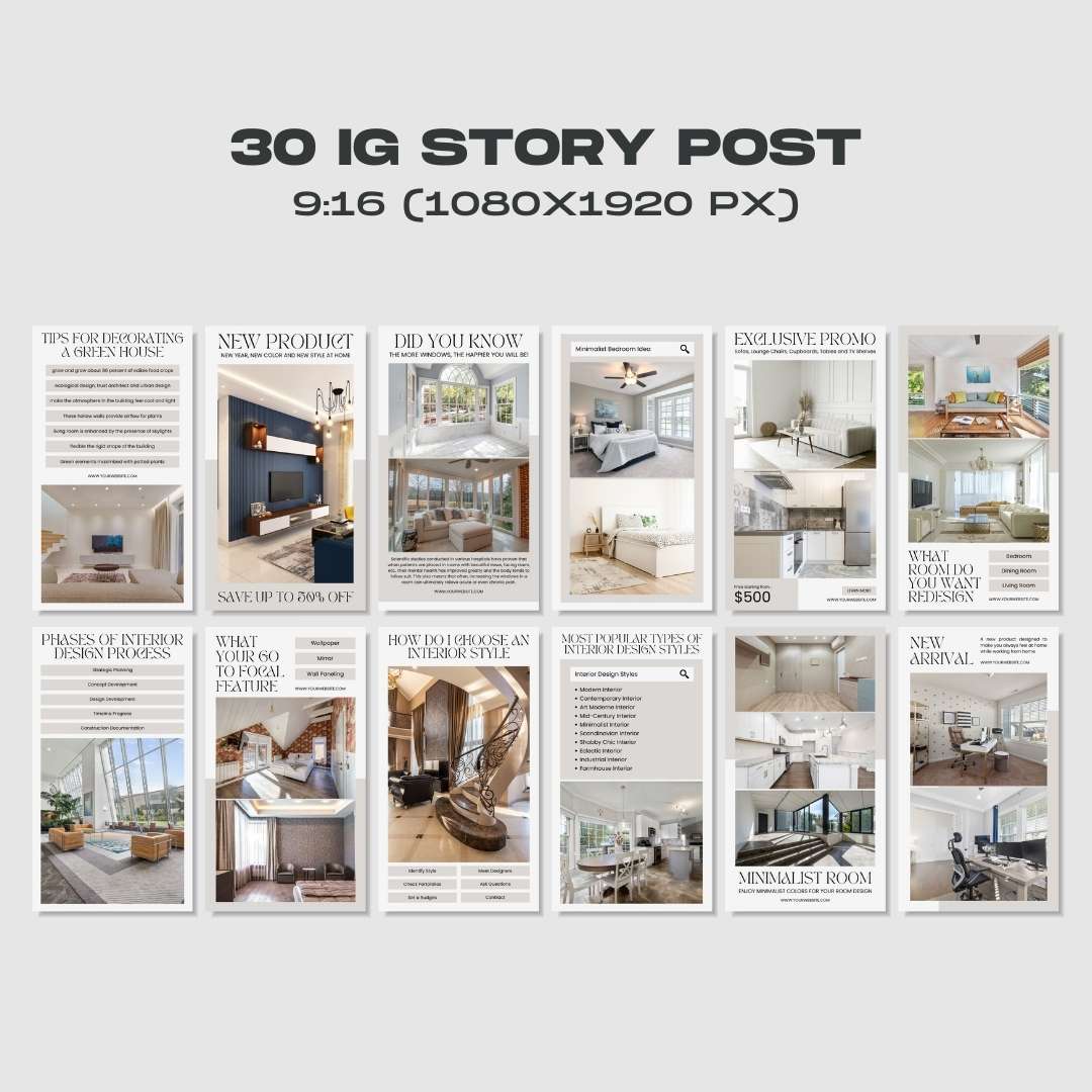 120 Interior White Instagram Post - Social Media Canva Template