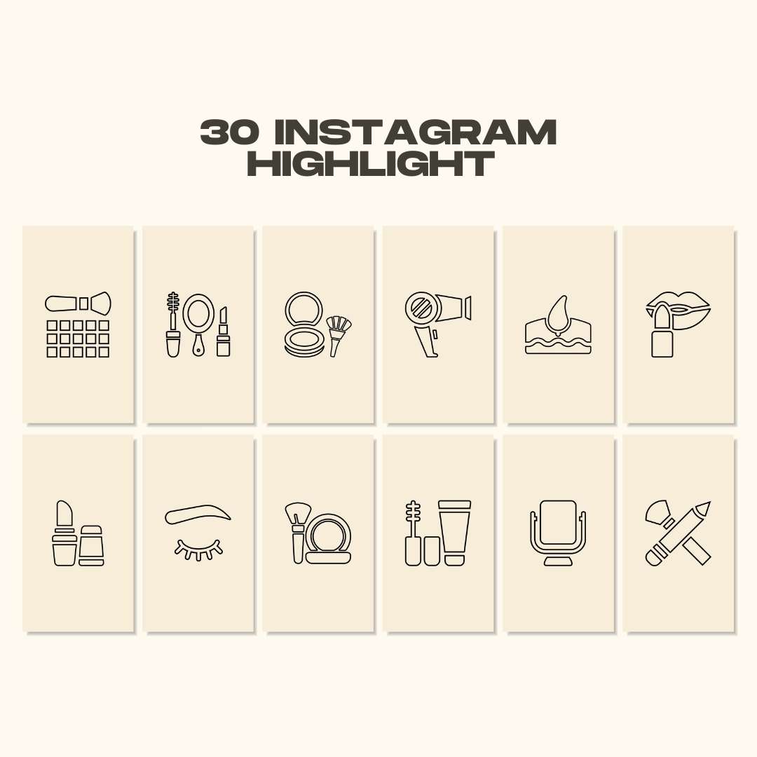 120 Beige Make Up Instagram Template – Editable Social Media Canva Pack
