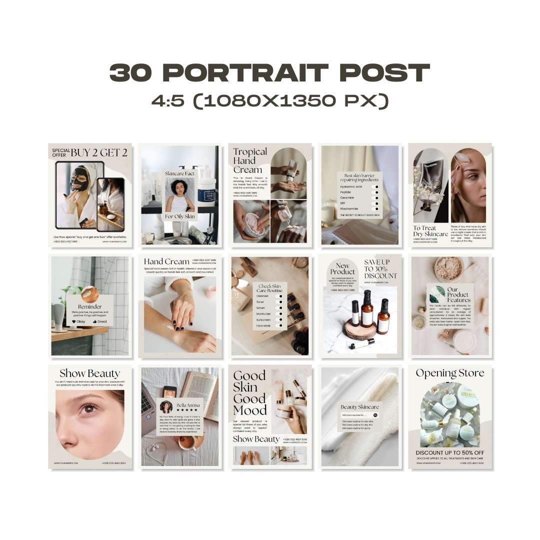 120 Skincare Business Instagram Post – Social Media Canva Template