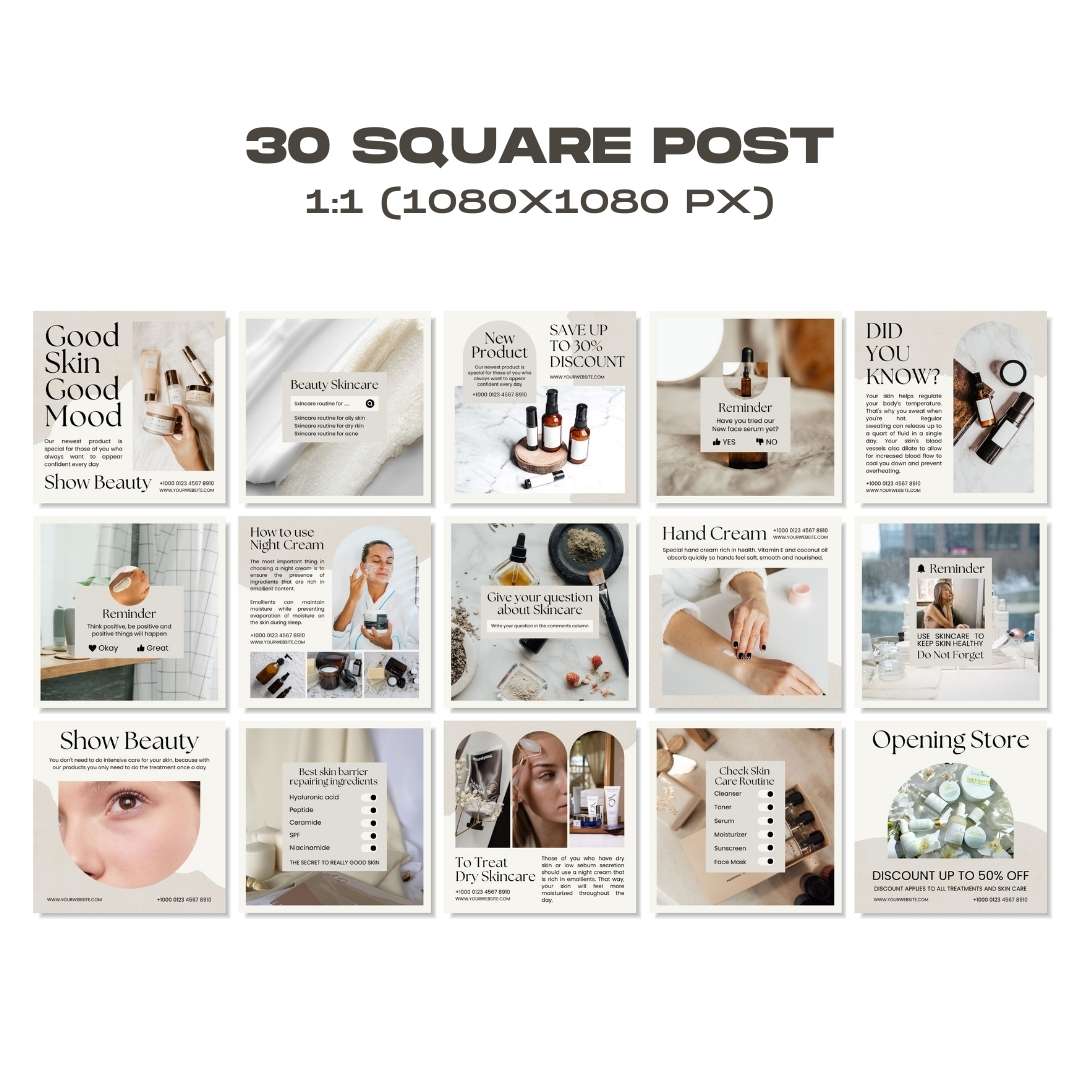 120 Skincare Business Instagram Post – Social Media Canva Template