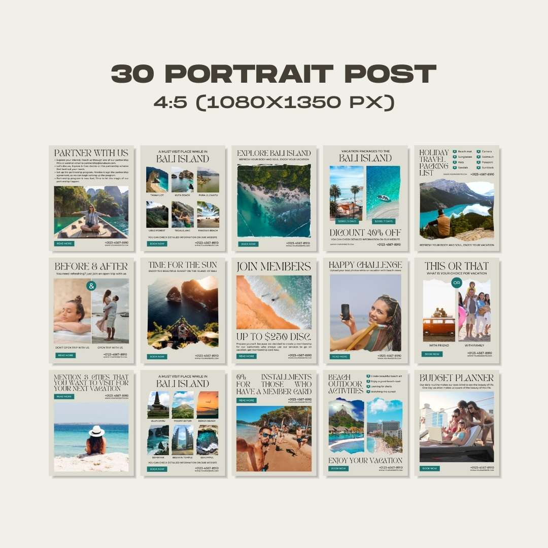 120 Travel Business Instagram Post – Social Media Canva Template
