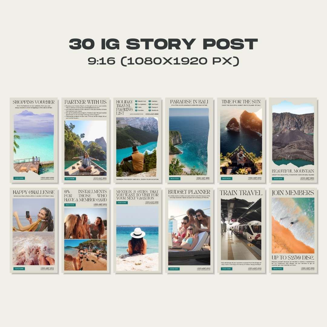 120 Travel Business Instagram Post – Social Media Canva Template