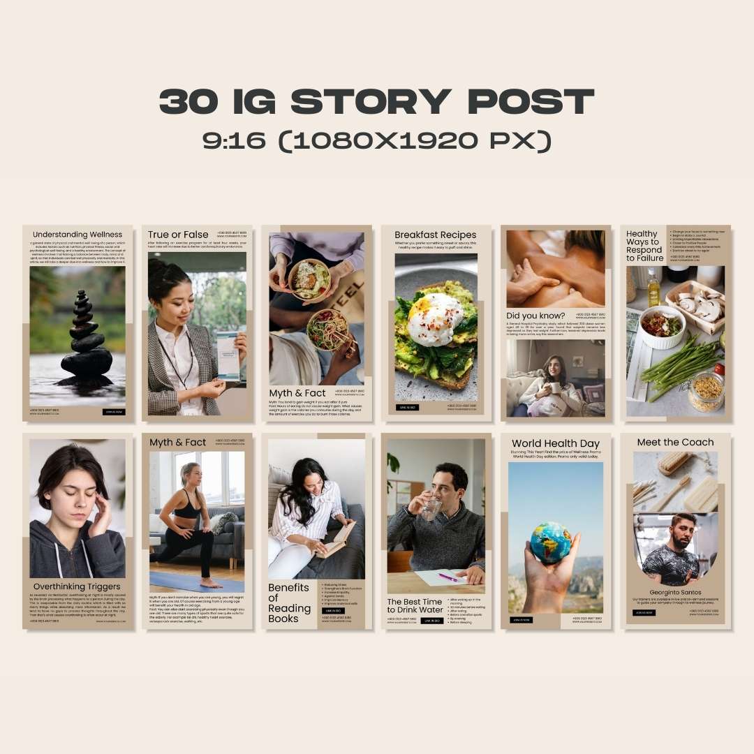 120 Wellness Brown Instagram Post – Social Media Canva Template