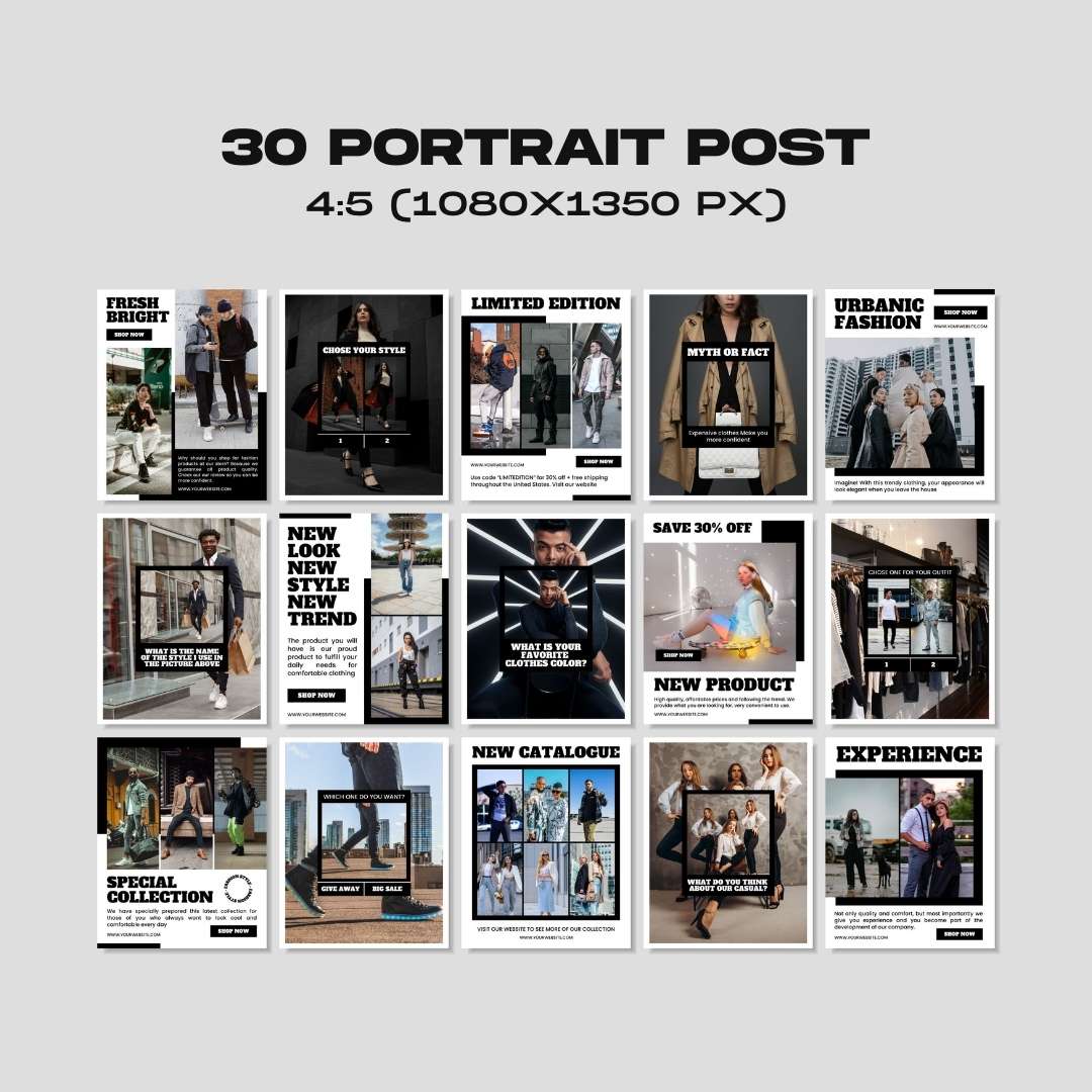 120 Fashion White Instagram Post - Social Media Canva Template