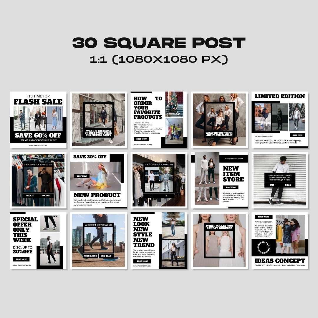 120 Fashion White Instagram Post - Social Media Canva Template