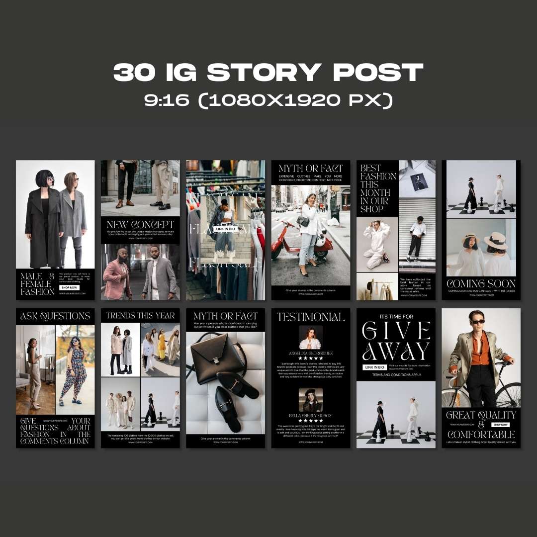 120 Fashion Black Instagram Post - Social Media Canva Template