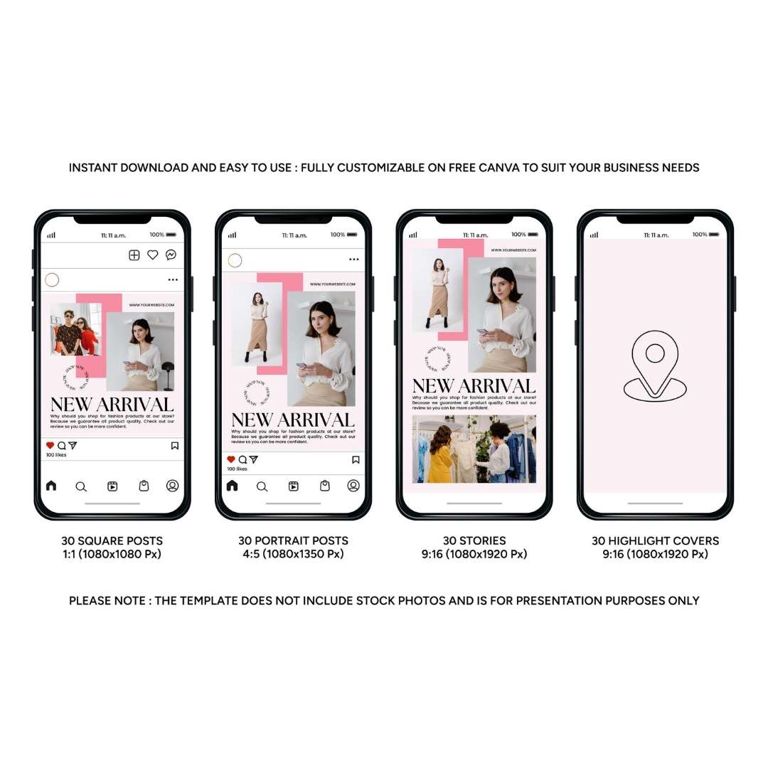 120 Fashion Pink Instagram Post - Social Media Canva Template