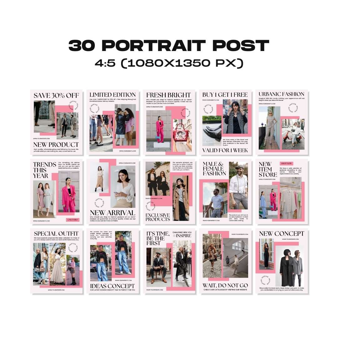 120 Fashion Pink Instagram Post - Social Media Canva Template