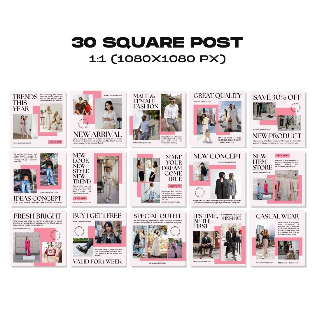 120 Fashion Pink Instagram Post - Social Media Canva Template