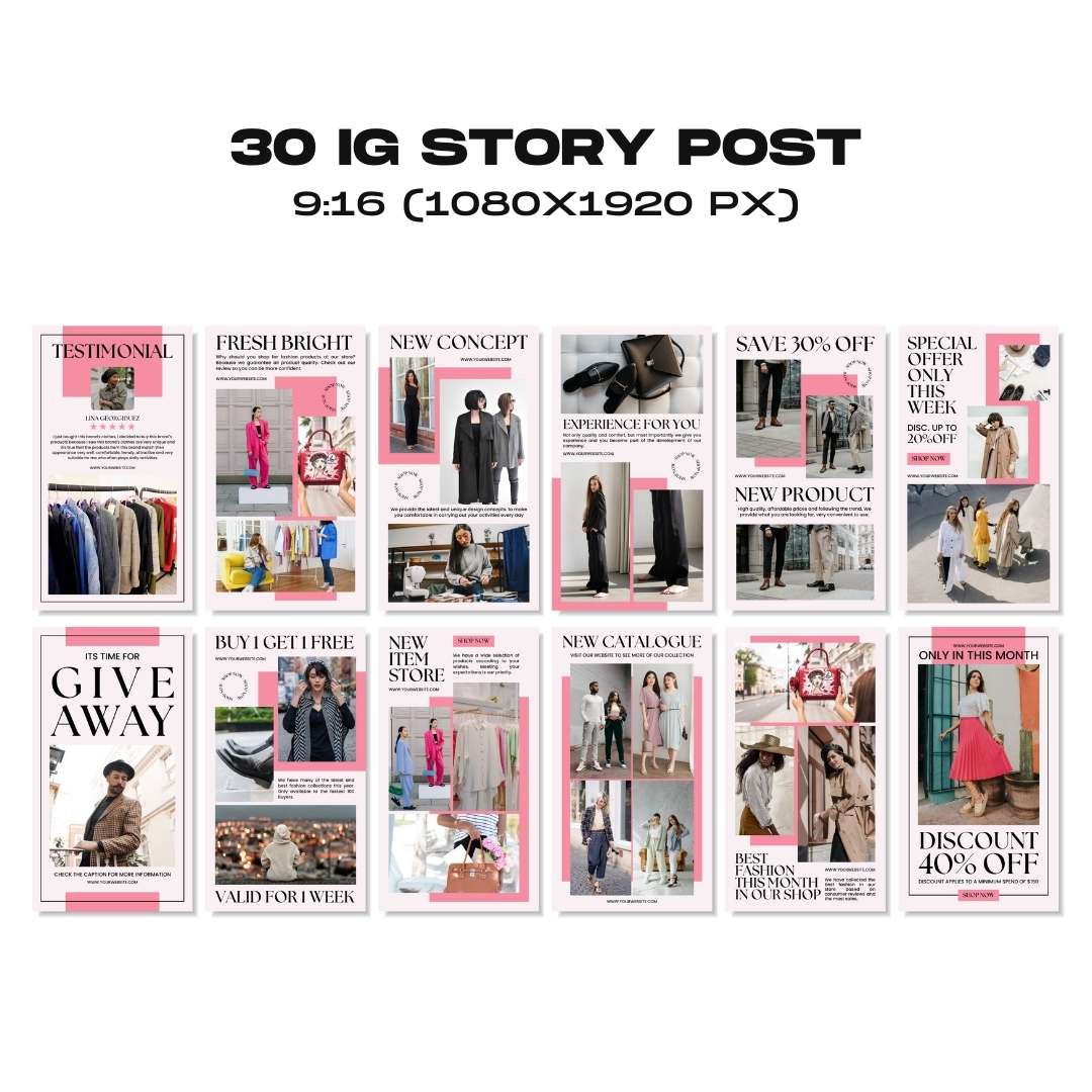 120 Fashion Pink Instagram Post - Social Media Canva Template