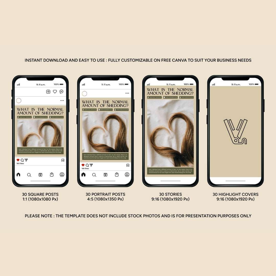 120 Hairstylish Green Instagram Post - Social Media Canva Template

