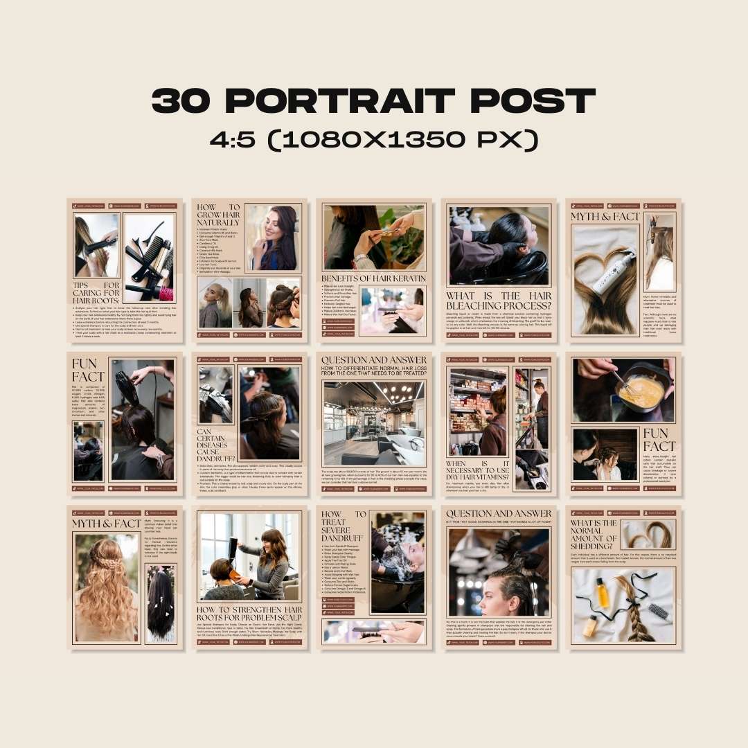 120 Hairstylish Cream Instagram Post - Social Media Canva Template