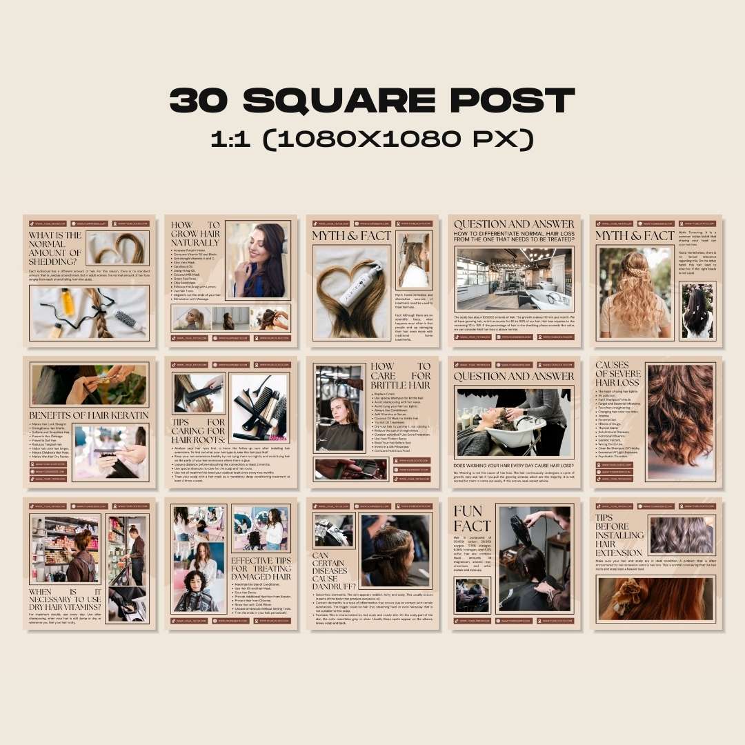 120 Hairstylish Cream Instagram Post - Social Media Canva Template