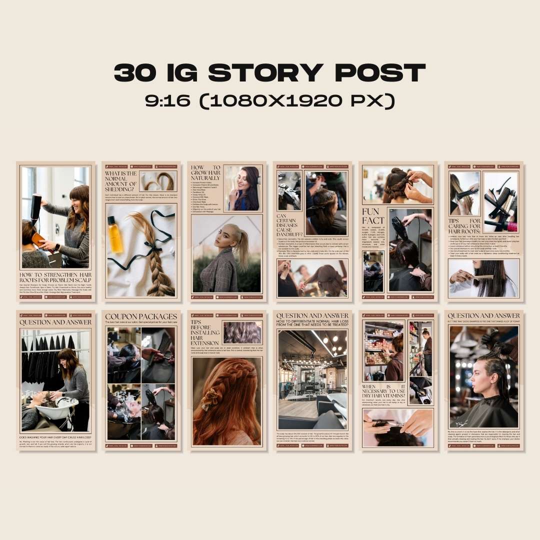 120 Hairstylish Cream Instagram Post - Social Media Canva Template