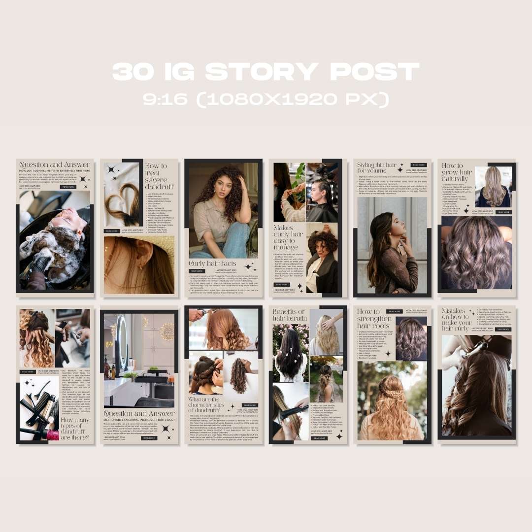 120 Hairstylish Beige Instagram Post - Social Media Canva Template