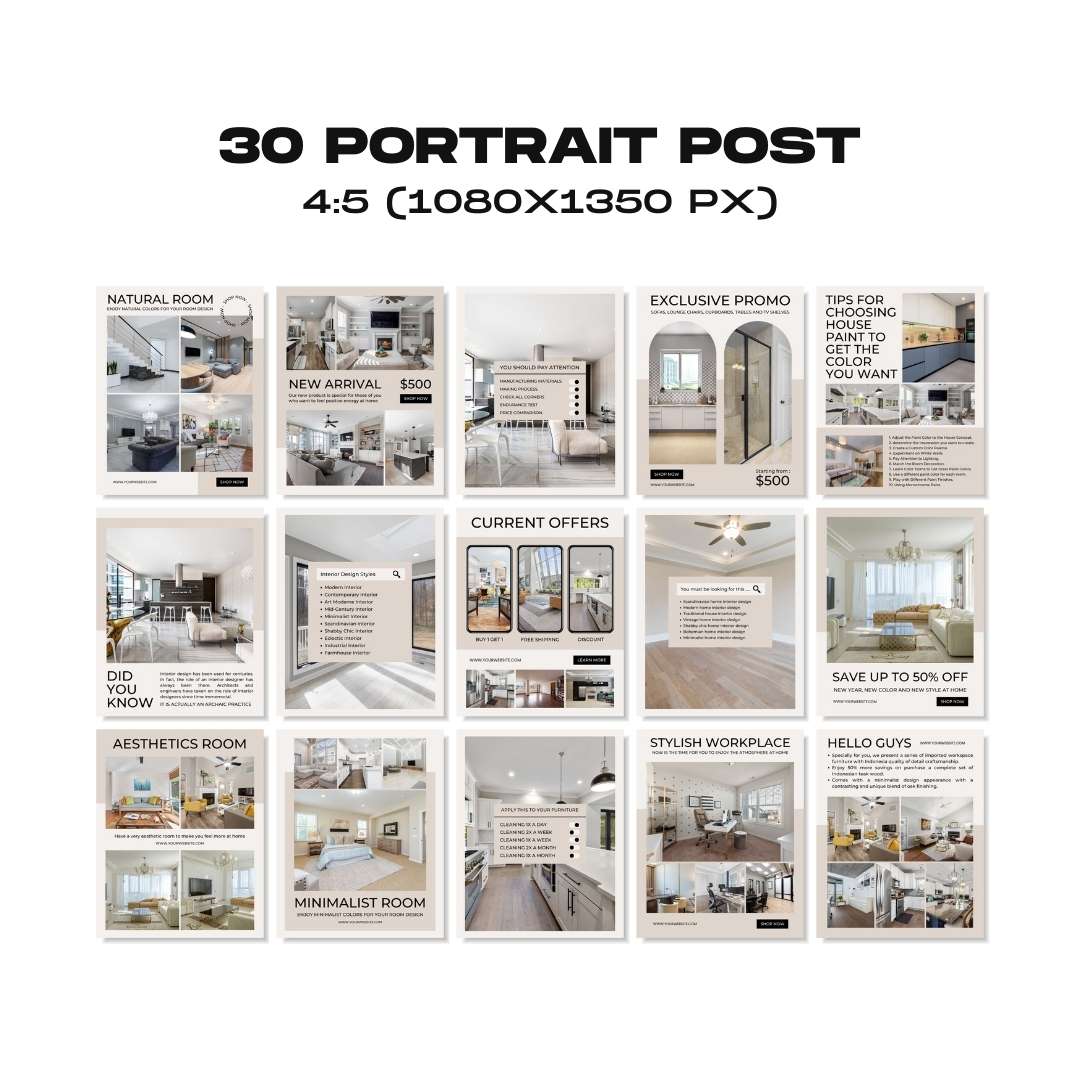 120 Interior Gray Instagram Post - Social Media Canva Template
