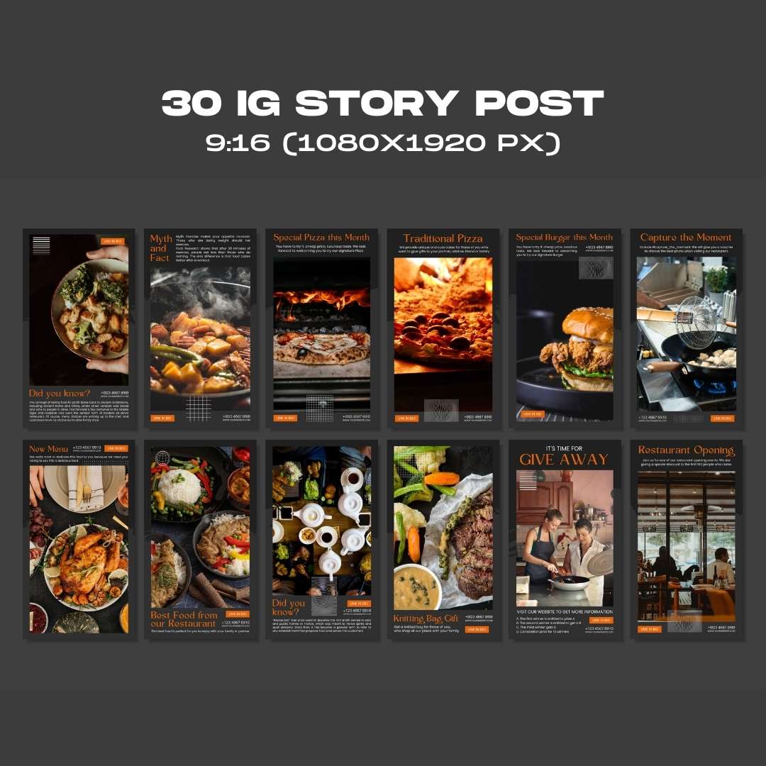 120 Black Restaurant Instagram Post – Social Media Canva Template