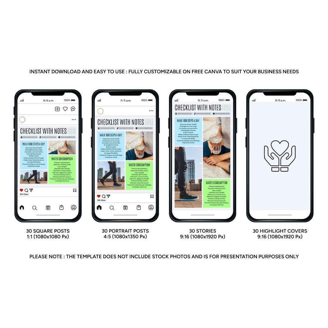 120 Medical Business Instagram Template – Social Media Canva Template