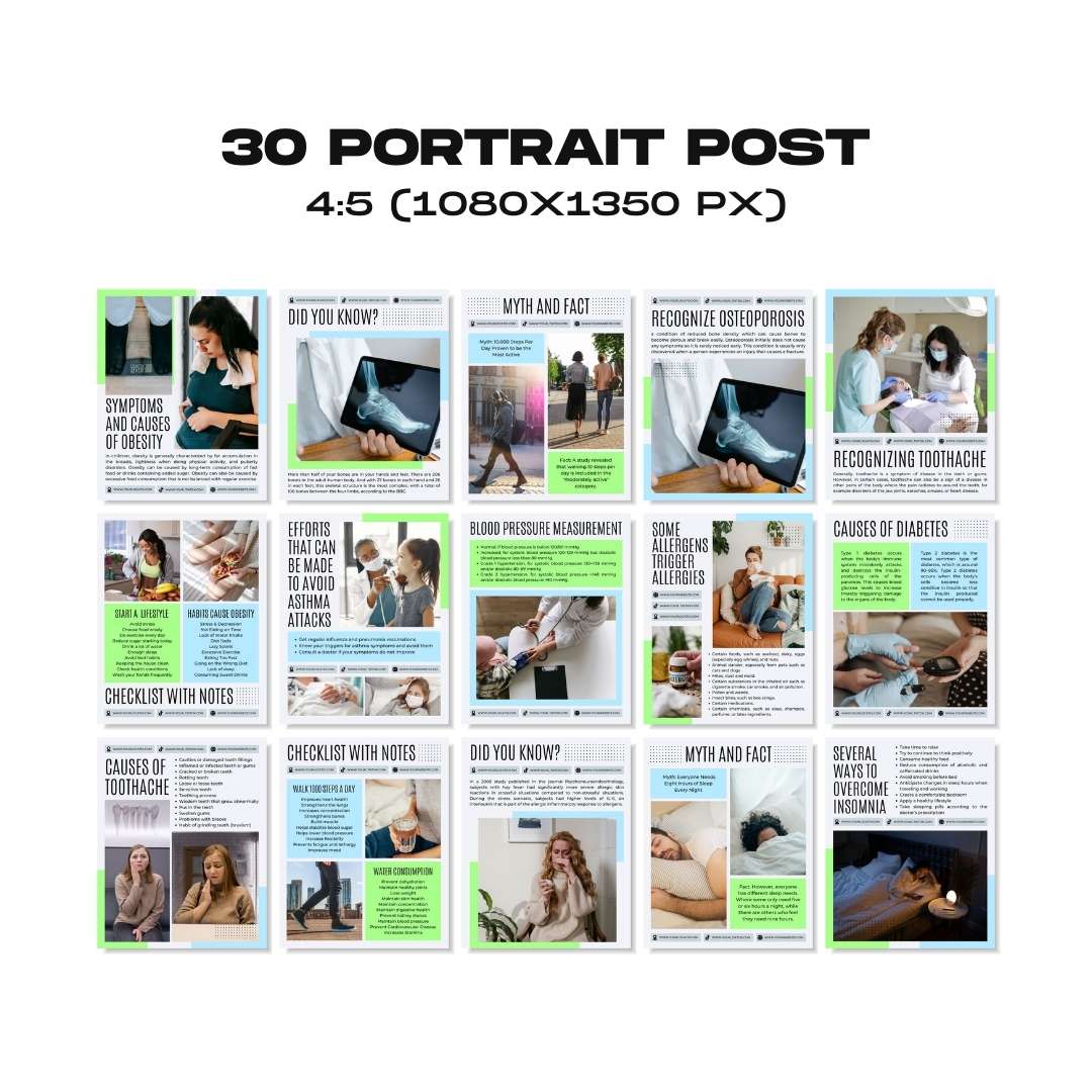 120 Medical Business Instagram Template – Social Media Canva Template