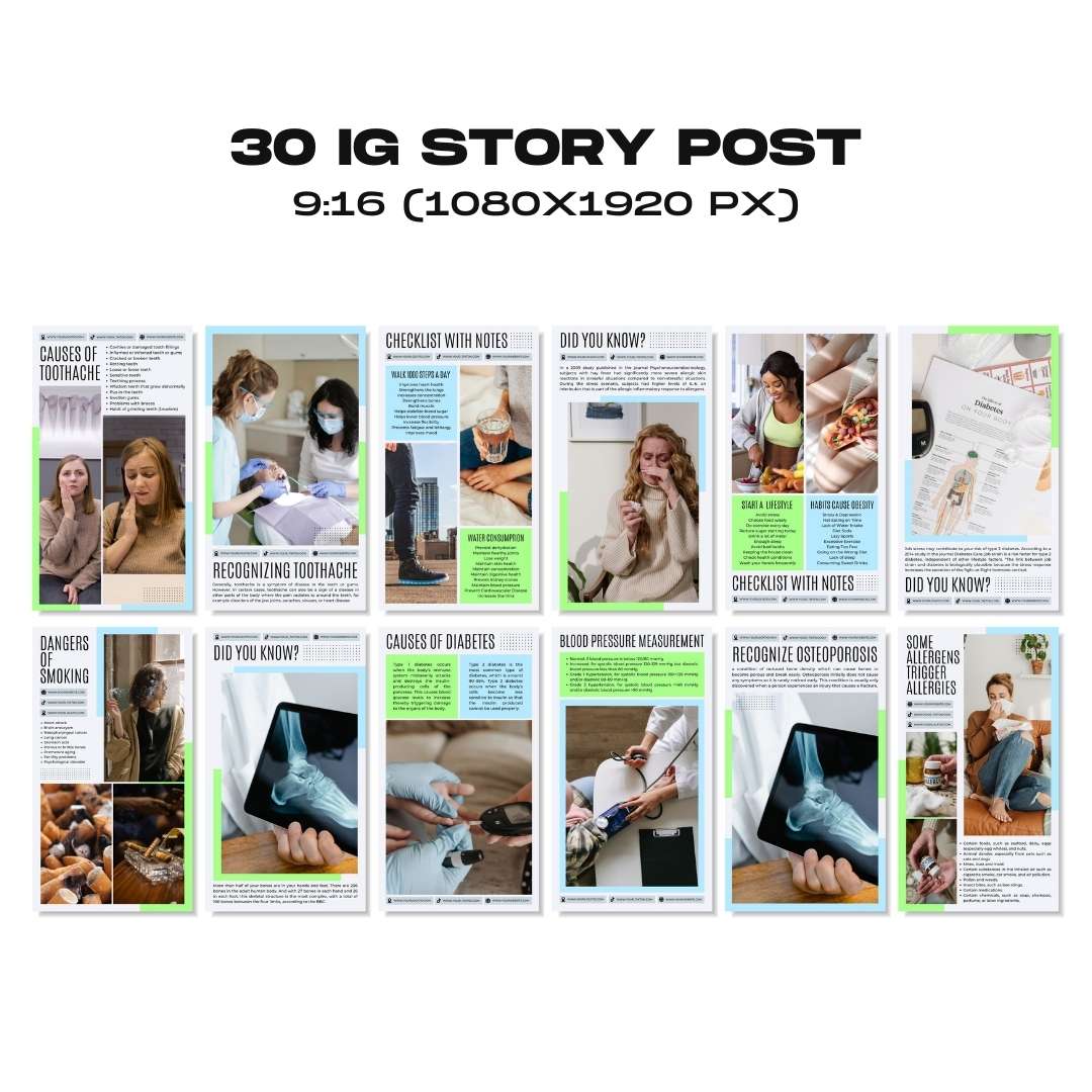 120 Medical Business Instagram Template – Social Media Canva Template