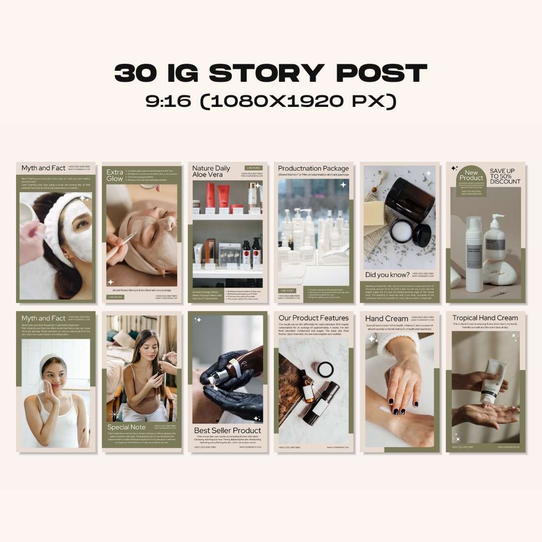 120 Skincare Beige Instagram Post – Social Media Canva Template