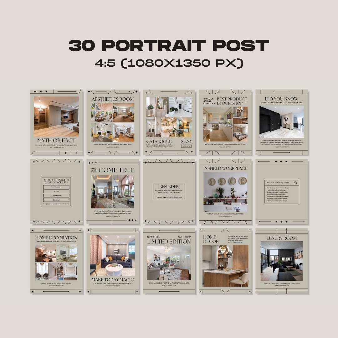120 Interior Grey Instagram Post - Social Media Canva Template