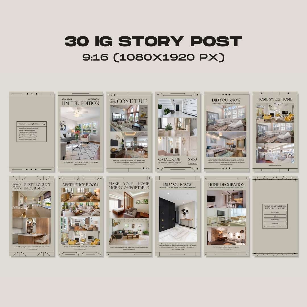 120 Interior Grey Instagram Post - Social Media Canva Template