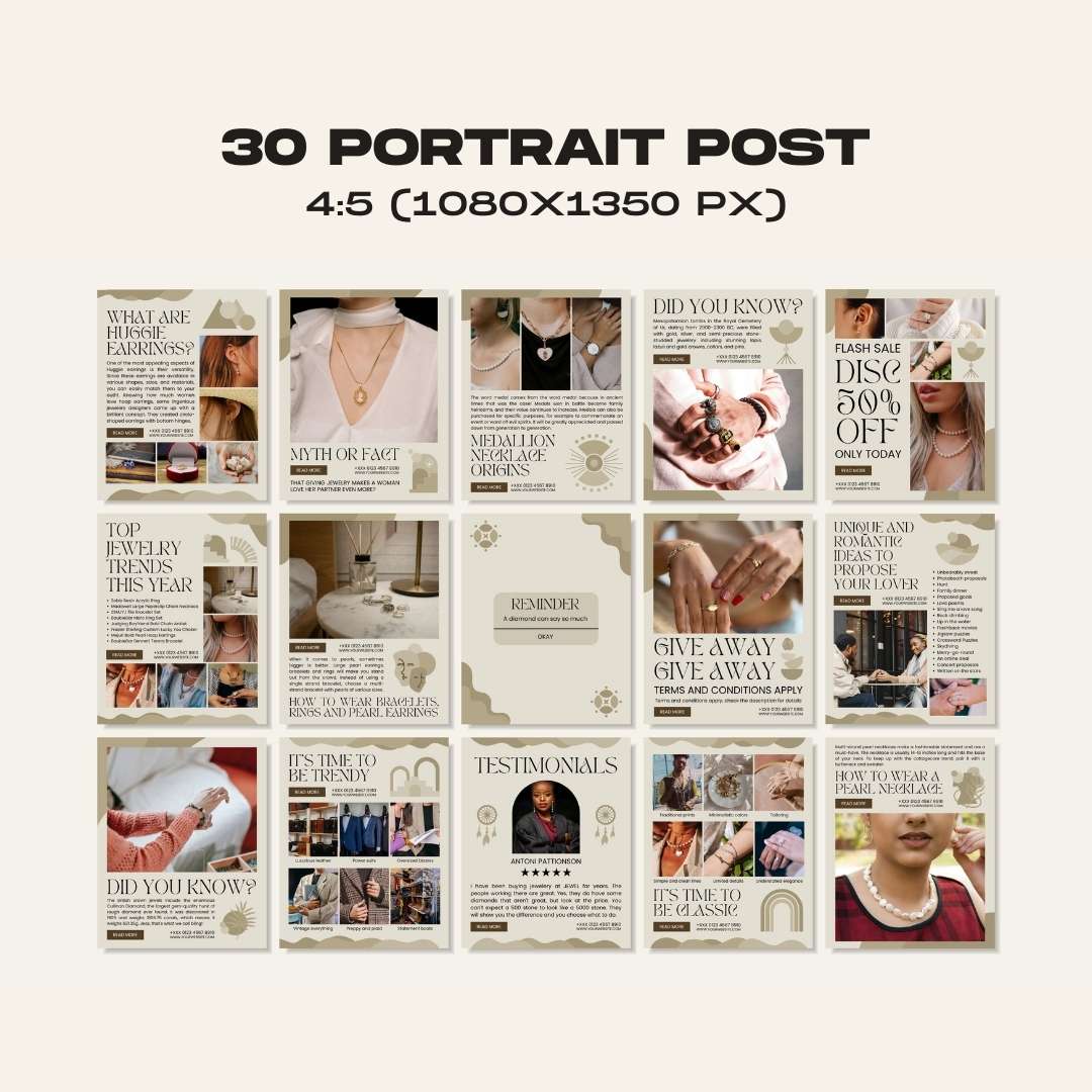 120 Jewelry Business Instagram Post - Social Media Canva Template