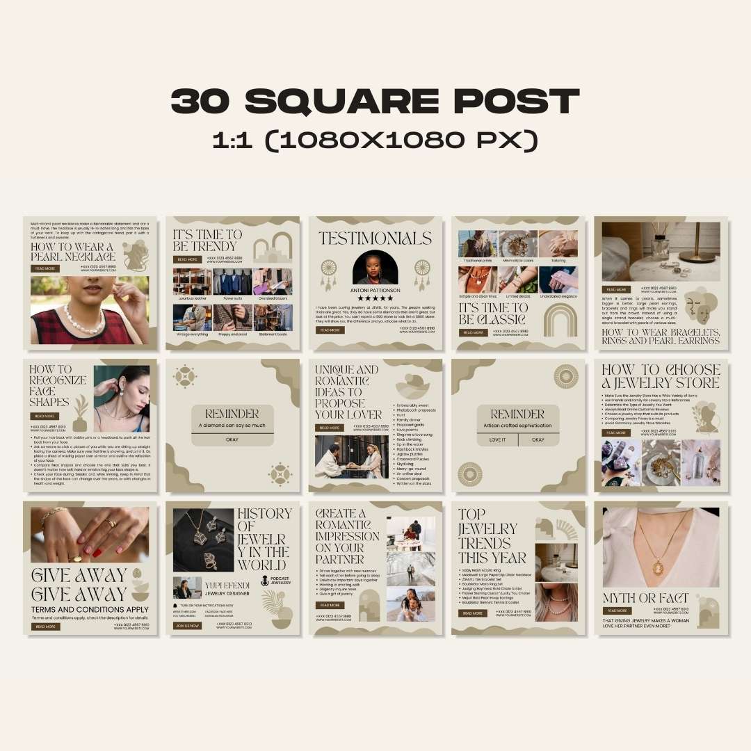 120 Jewelry Business Instagram Post - Social Media Canva Template