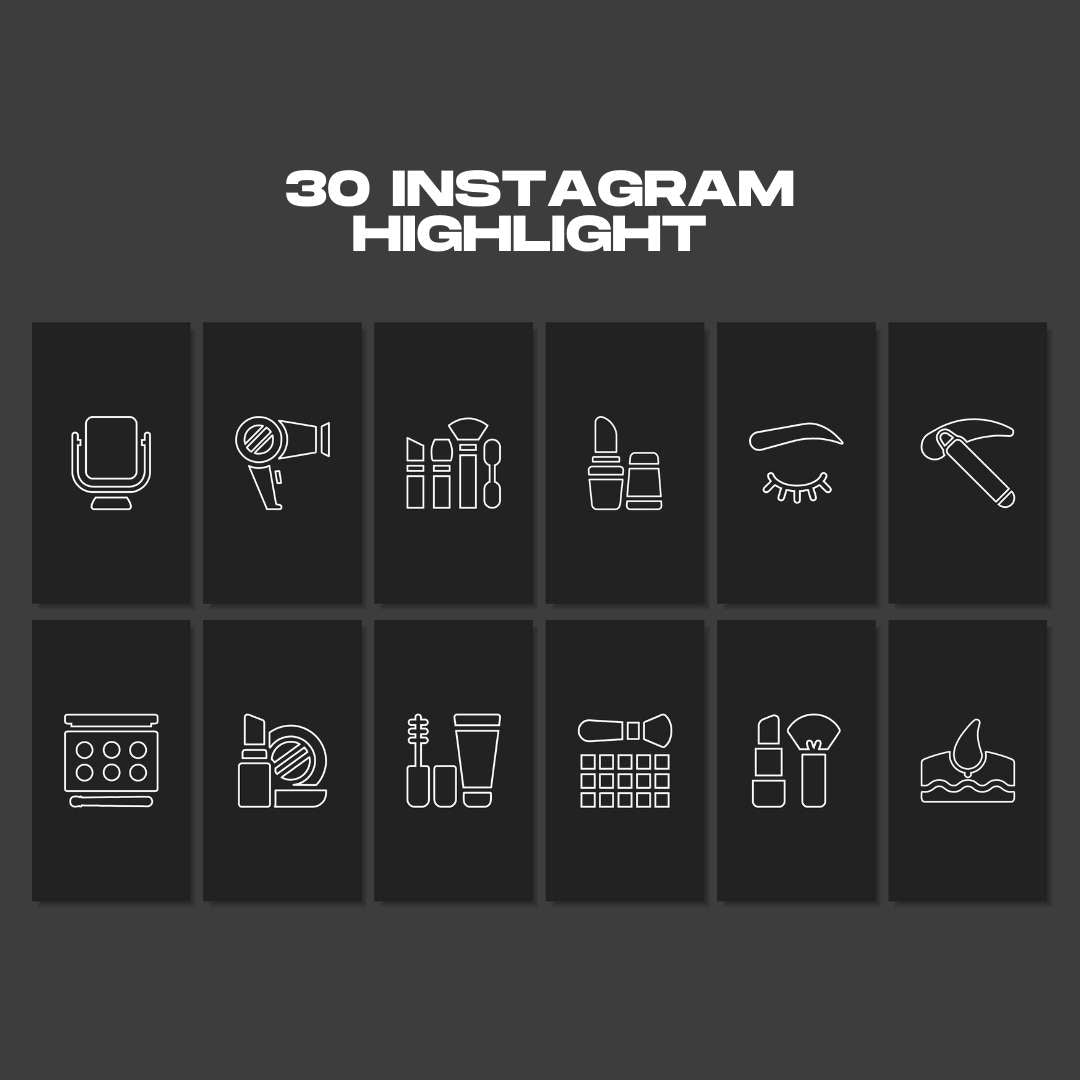120 Black Make Up Instagram Template – Editable Social Media Canva Pack
