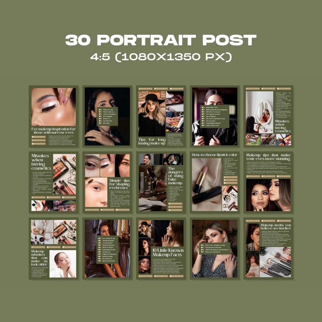 120 Green Make Up Instagram Post – Social Media Canva Template