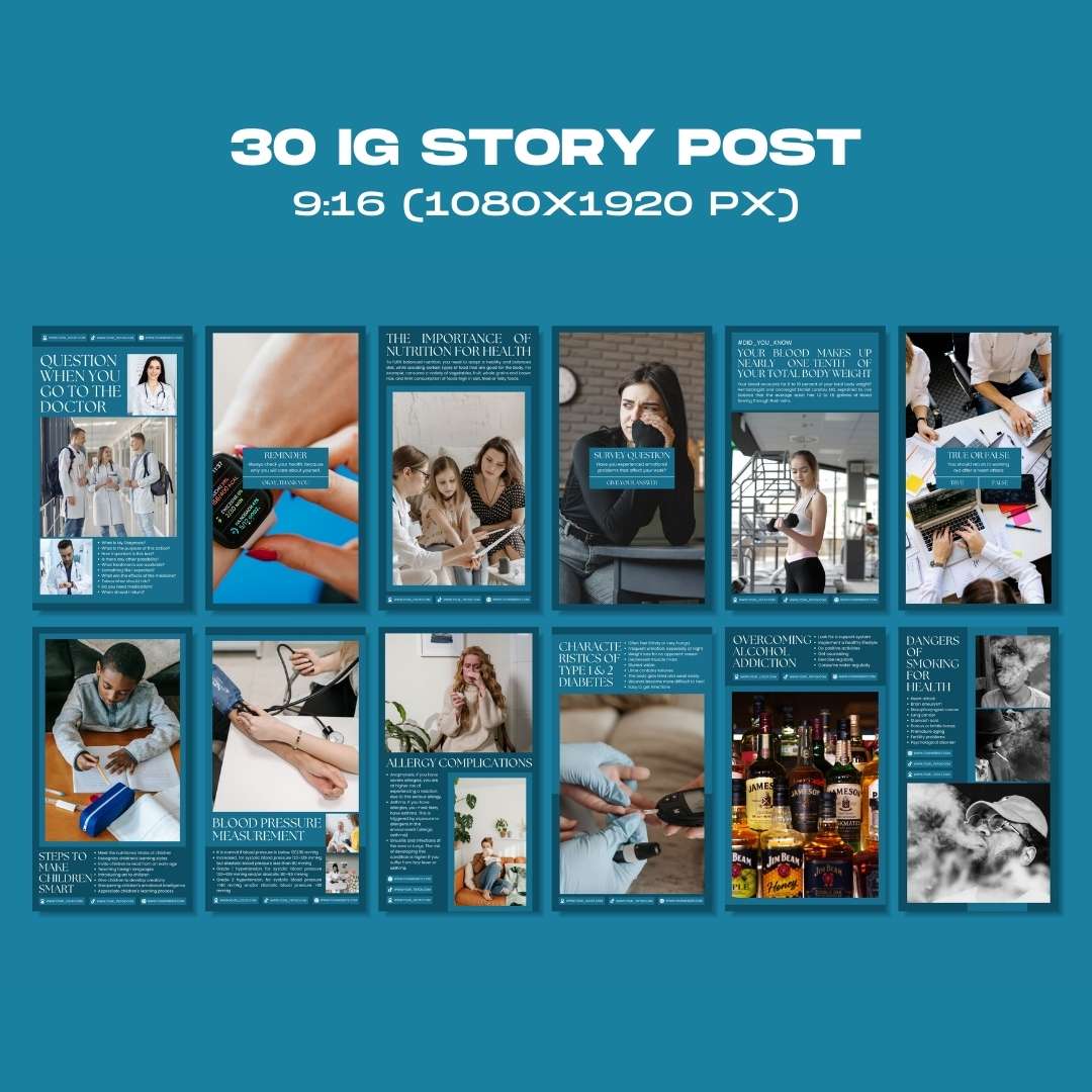 120 Blue Medical Instagram Template – Social Media Canva Template